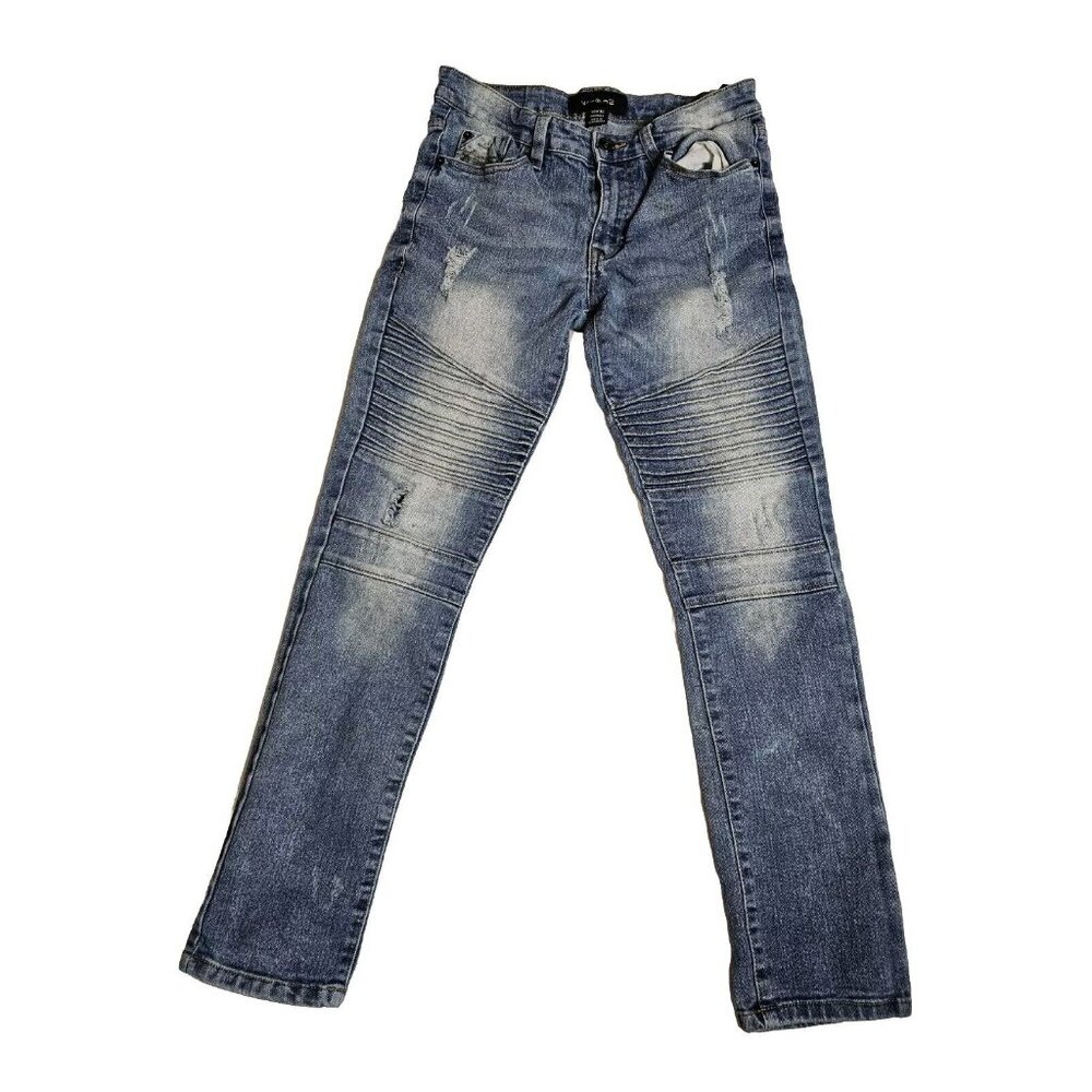 WT02 Distressed Straight Leg Acid Washed Men's Jeans Size 30x30 Y2K Look